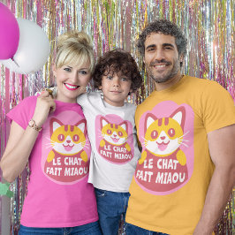 Le Chatta Fait Miaou Cute Fransk Orange Tabby T Shirt