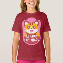 Le Chatta Fait Miaou Cute Fransk Orange Tabby T Shirt