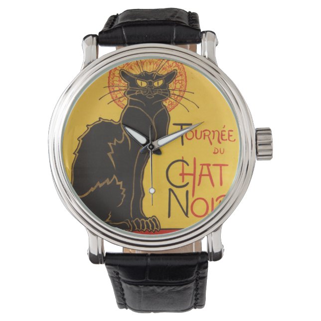 Le Chatta Noir Art nouveau Wrist Watch Armbandsur (Framsida)