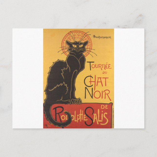 Le Chatta Noir Art Print Vykort (Framsida)