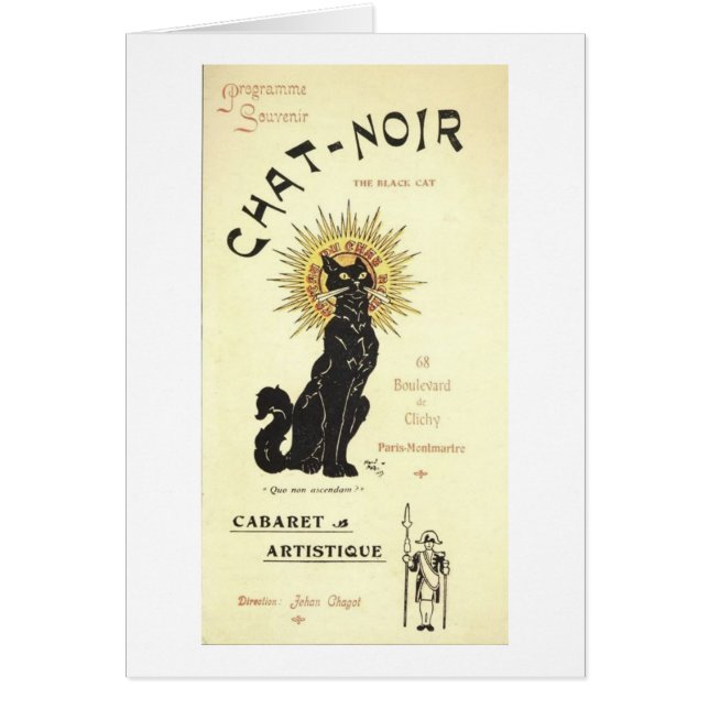 Le Chatta Noir Black Cat Hälsningskort (Framsidan)