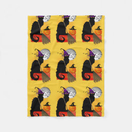 Le Chatta Noir - Halloween Witch Cat Fleecefilt