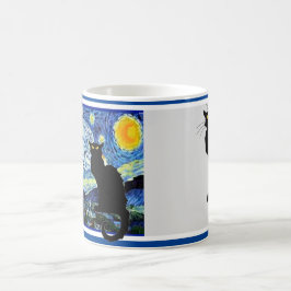 Le Chatta Noir i Starry Night Kaffemugg