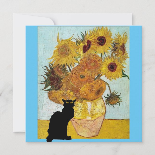 Le Chatta Noir in Van Gogh's Sunblommor Inbjudningar (Framsida)