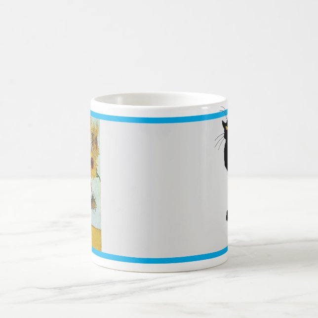 Le Chatta Noir in Van Gogh's Sunblommor Kaffemugg (Center)