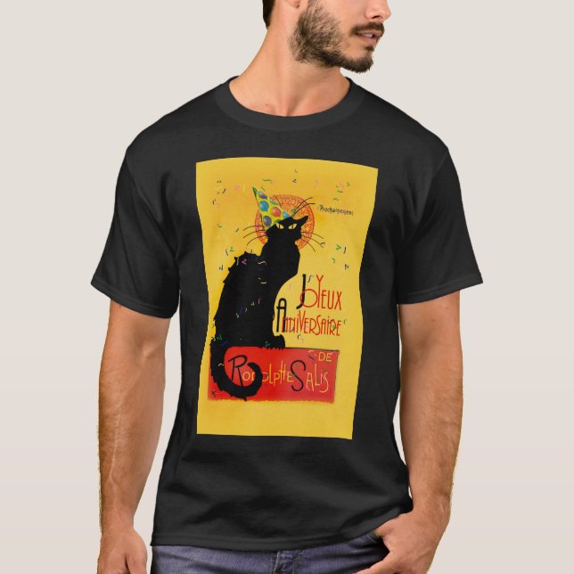 Le Chatta Noir - Joyeux Anniversaire Tee Shirt (Framsida)