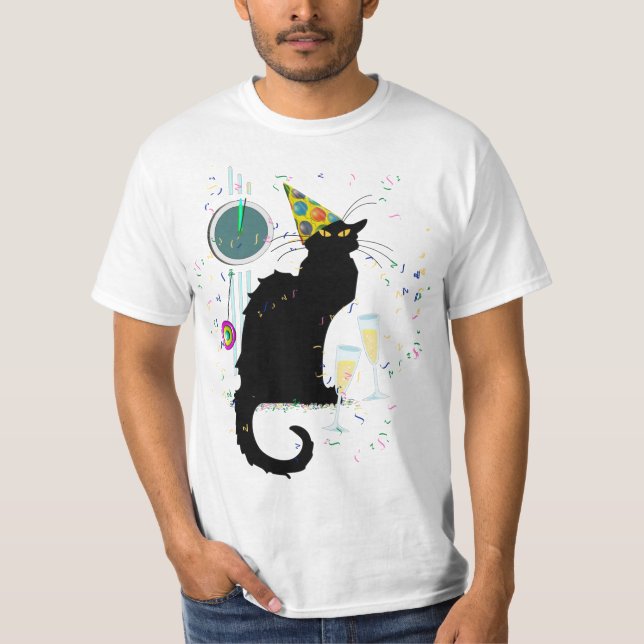 Le Chatta Noir New Years T Shirt (Framsida)