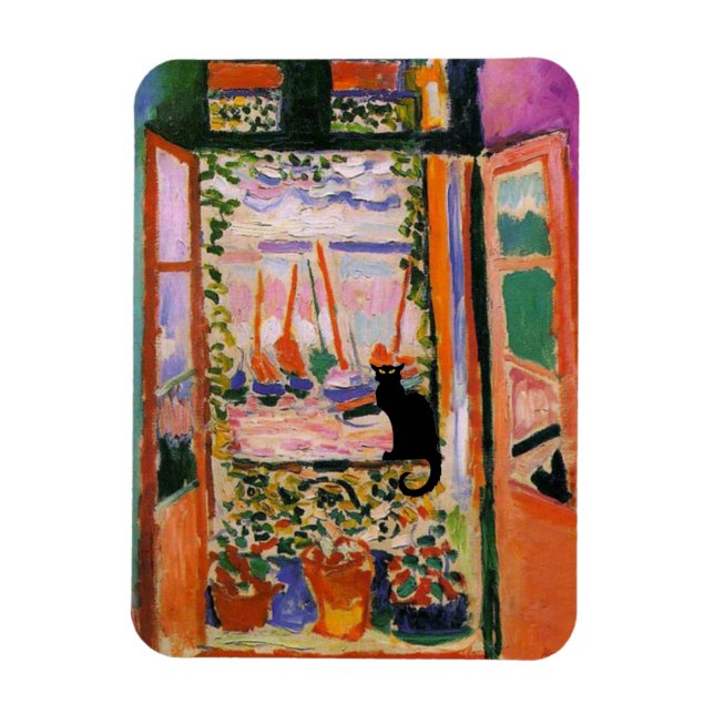 Le Chatta Noir och The Open Window by Matisse Magnet (Vertikal)