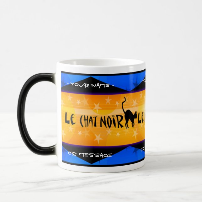 Le Chatta Noir (Personlig Magic Mugg) Magisk Mugg (Vänster)