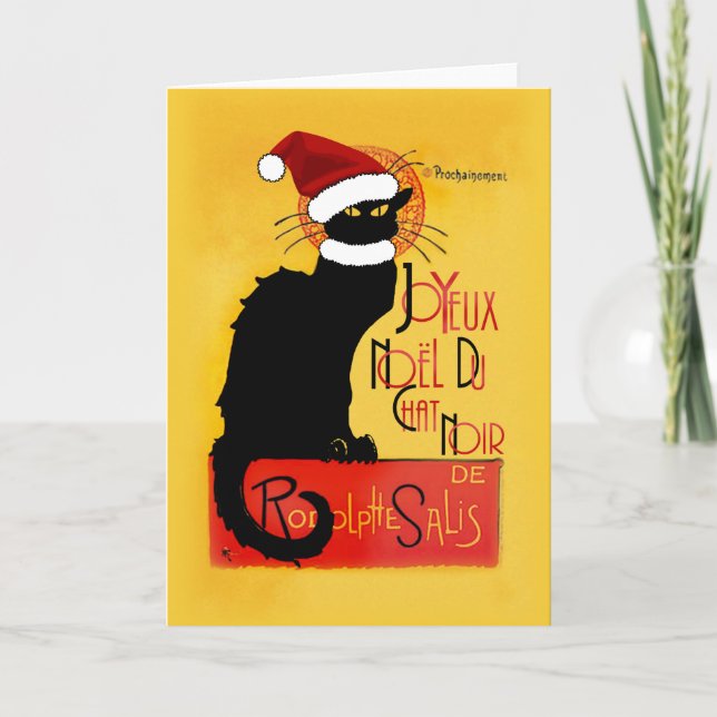 Le Chatta Noir Santa Hat jul Helgkort (Framsida)