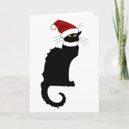 Le Chatta Noir Santa Hat jul Helgkort