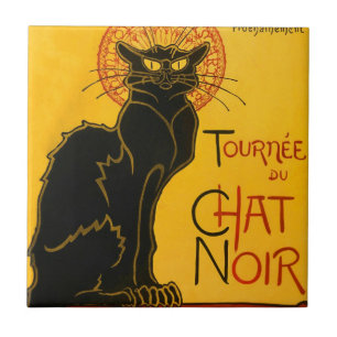 Le Chatta Noir, Svarta kattens Art nouveau-Vintage Kakelplatta