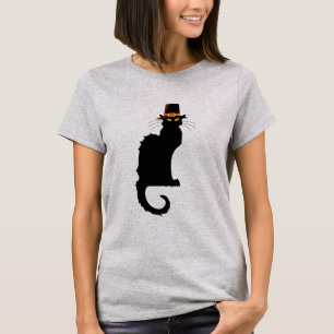 Le Chatta Noir Thanksgiving Pilgrim Hat T-shirt