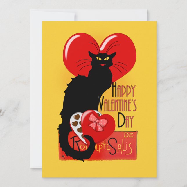 Le Chatta Noir Valentine Day Inbjudningar (Framsida)