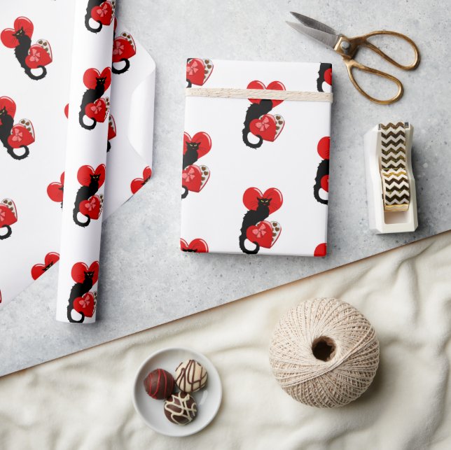 Le Chatta Noir Valentine Day Presentpapper (Hantverk)