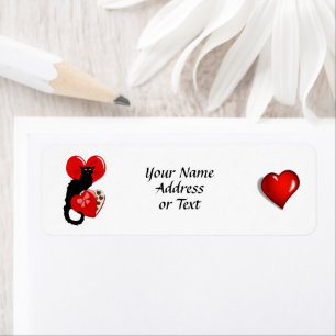 Le Chatta Noir Valentine Day Returadress Etikett
