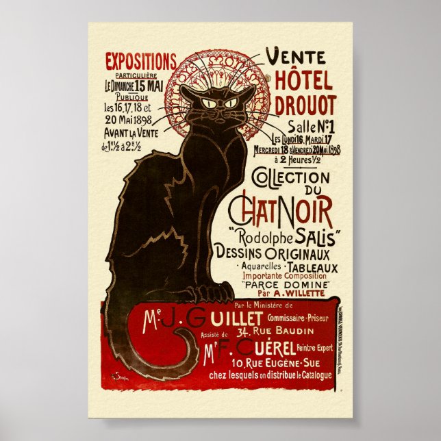 Le Chatta Noir, Vente Hôtel Drouot Fine Art Poster (Framsidan)