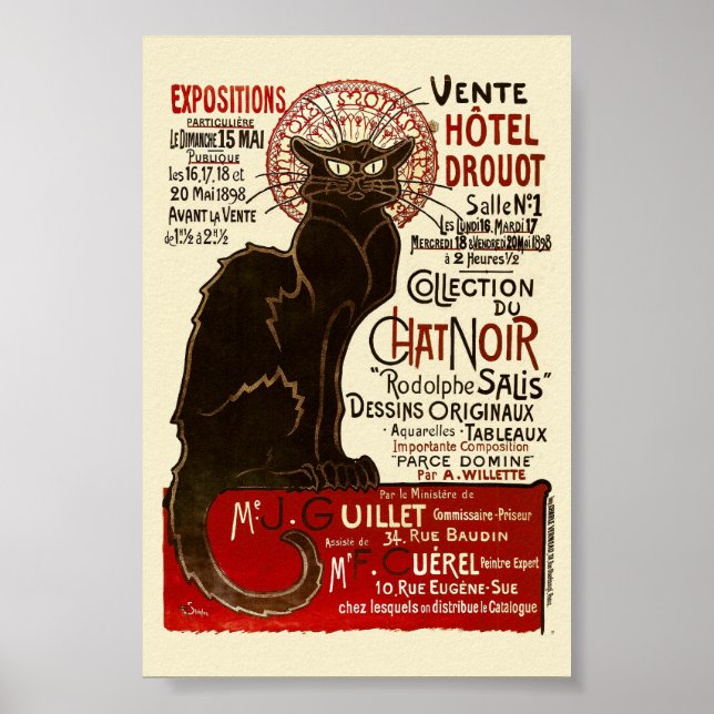 Le Chatta Noir, Vente Hôtel Drouot Fine Art Poster (Framsidan)