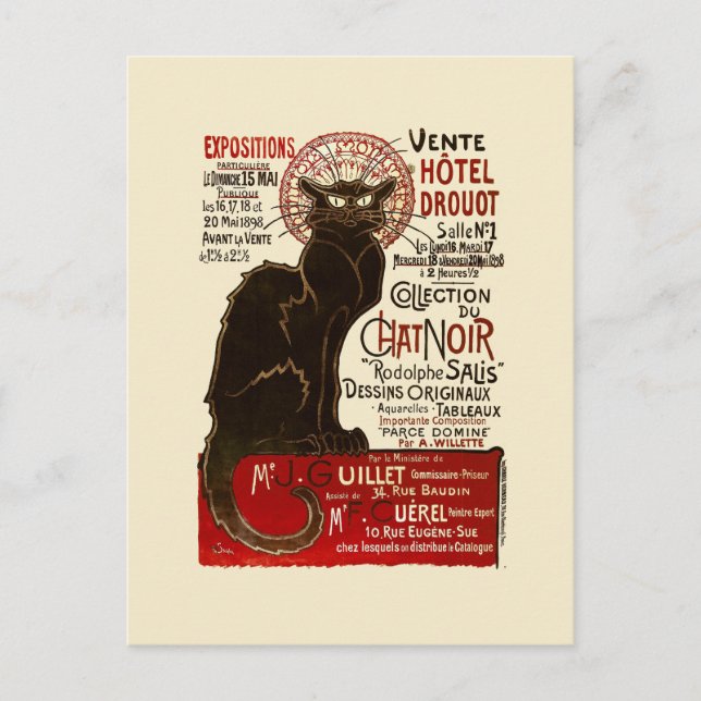 Le Chatta Noir, Vente Hôtel Drouot Vykort (Framsida)