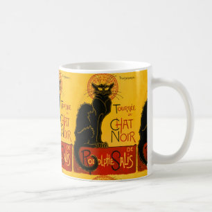Le Chatta Noir Vintage Black Cat Art nouveau Retro Kaffemugg