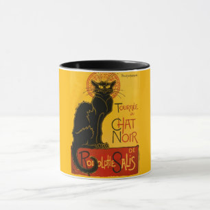 Le Chatta Noir Vintage Black Cat Art nouveau Retro Mugg