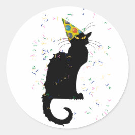 Le Chatta Party Hat & Confetti Runt Klistermärke