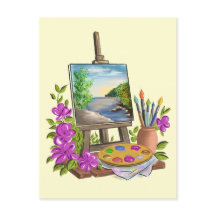 Le chevalet del'artiste peintre.