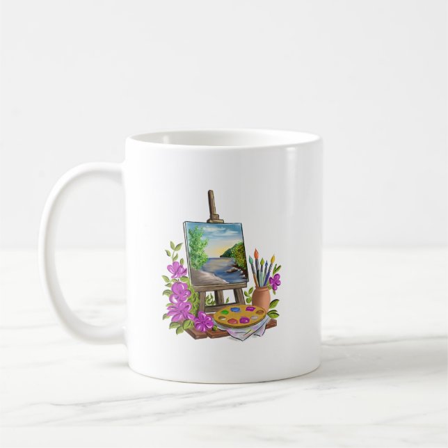 Le chevalet du peintre  kaffemugg (Vänster)