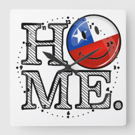 Le chilensk flaggainflyttningsfest fyrkantig klocka