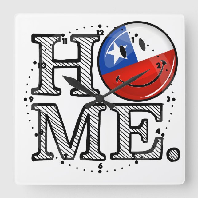 Le chilensk flaggainflyttningsfest fyrkantig klocka (Framsida)