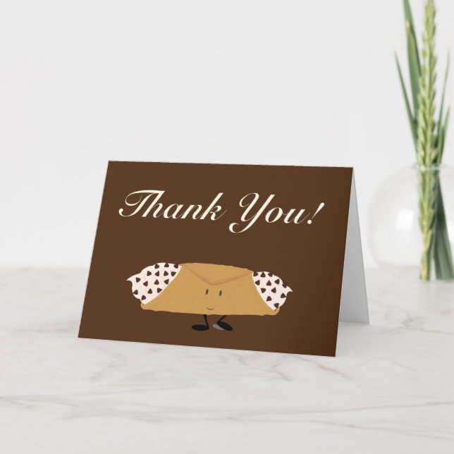 Le chokladchipcannolo tacka dig att card tack kort (Framsida)