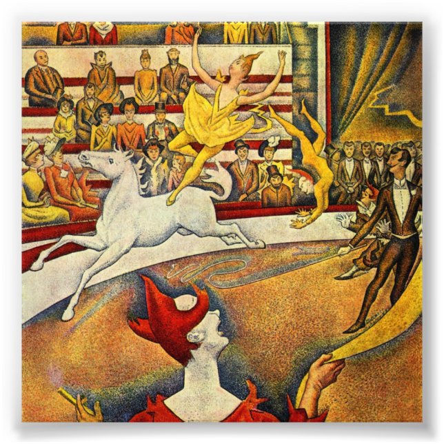 Le Cirque (cirkusen) av Georges Seurat Fototryck (Framsidan)