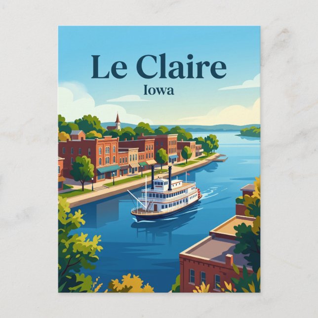 Le Claire Iowa Vykort (Framsida)
