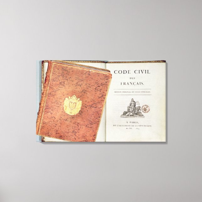 Le Code Civil des Francais" Canvastryck (Framsida)