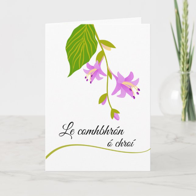 Le comhbhrón chroí Sympathy in Gaelic Botanical Kort (Framsida)