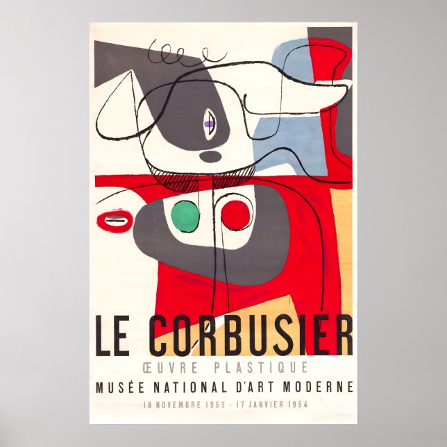 Le Corbusier 1954 Utställning POSTER TRYCK A5-A1 (Framsidan)