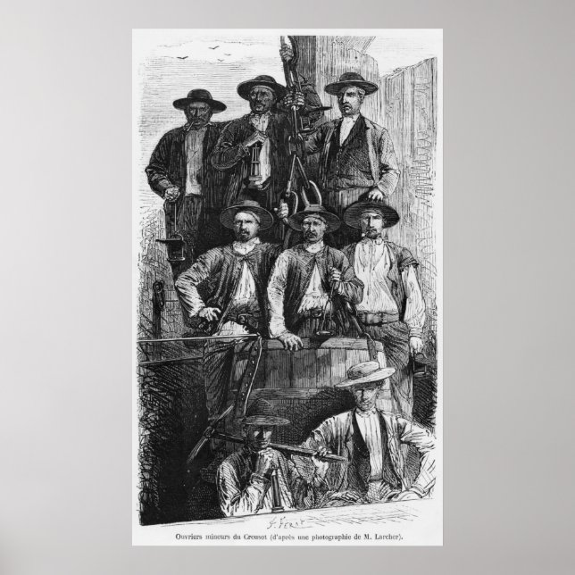 Le Creusots kolgruvarbetare under andra halvåret Poster (Framsidan)