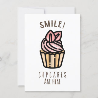 Le! Cupcakes är här Rosa Design Kort