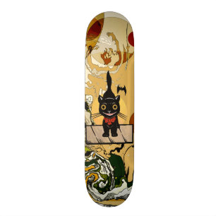 Le däcket för kattHalloween skateboard
