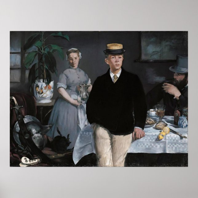 Le Déjeuner dans l'atelier by Édouard Manet Poster (Framsidan)