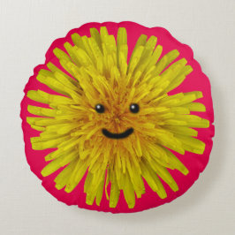 Le den gula maskrosbrudtärnan på någon färg rund kudde