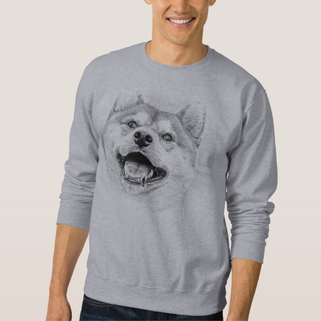 Le den Shiba Inu hunden Sweatshirt (Framsida)