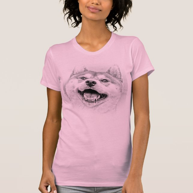 Le den Shiba Inu hunden T Shirt (Framsida)