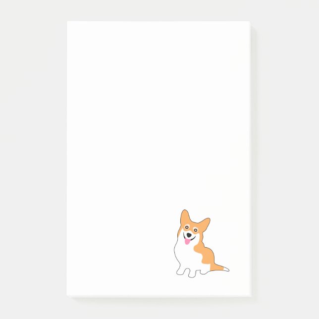 Le den walesiska Corgitecknaden för Pembroke Post-it Block (Framsida)