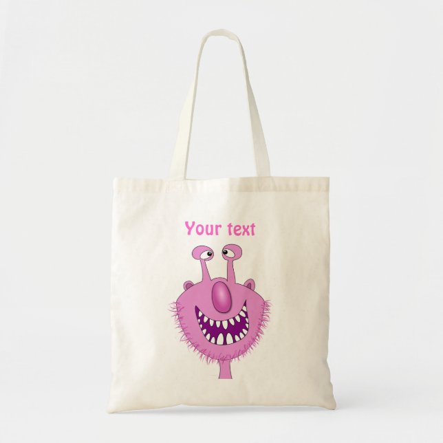 Le det rosa gulliga monster med skägget tygkasse (Framsidan)