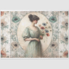 Le Femme Old World Blommigt Victorian Decoupage