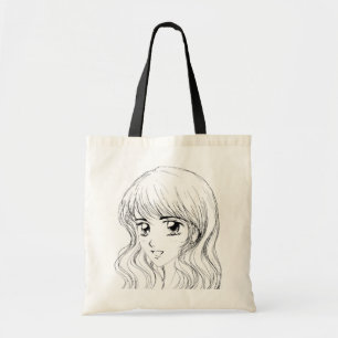 Le flickan - Manga inspirerat ansikteuttryck Tygkasse