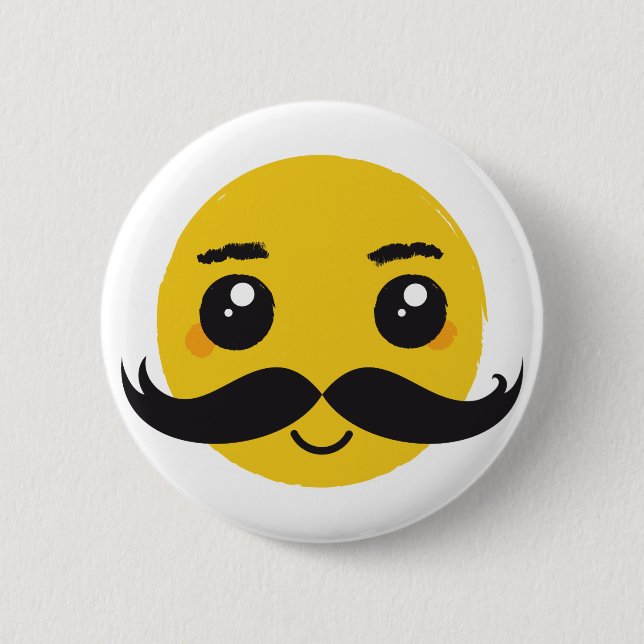 Le för Kawaii mustasch Knapp (Framsida)