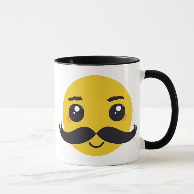 Le för Kawaii mustasch Mugg (Höger)