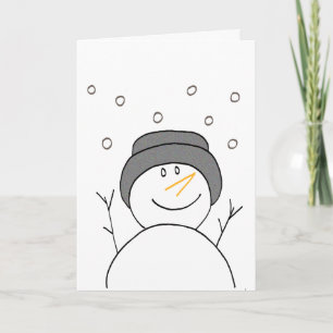 Le för snögubbe helgkort